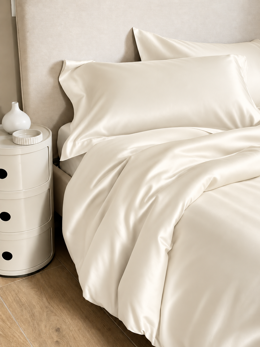 PROMO COMBO: Parure Copripiumino Raso Unito HOTELLERIE Letto Moreali Tessile Casa Matrimoniale Seta