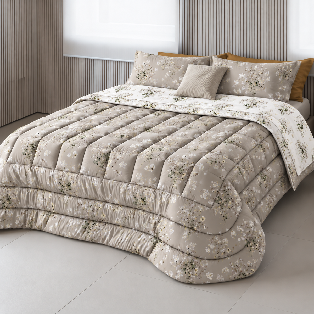 Trapunta Double Soft Peach Skin LES UNIQUES 2620 Letto Cogal 260 x 270 Silver Grey