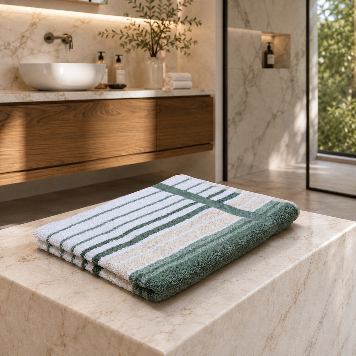 Asciugamano MAXI Cotone Americano Tinto Filo ONTARIO Bagno Moreali Tessile Casa