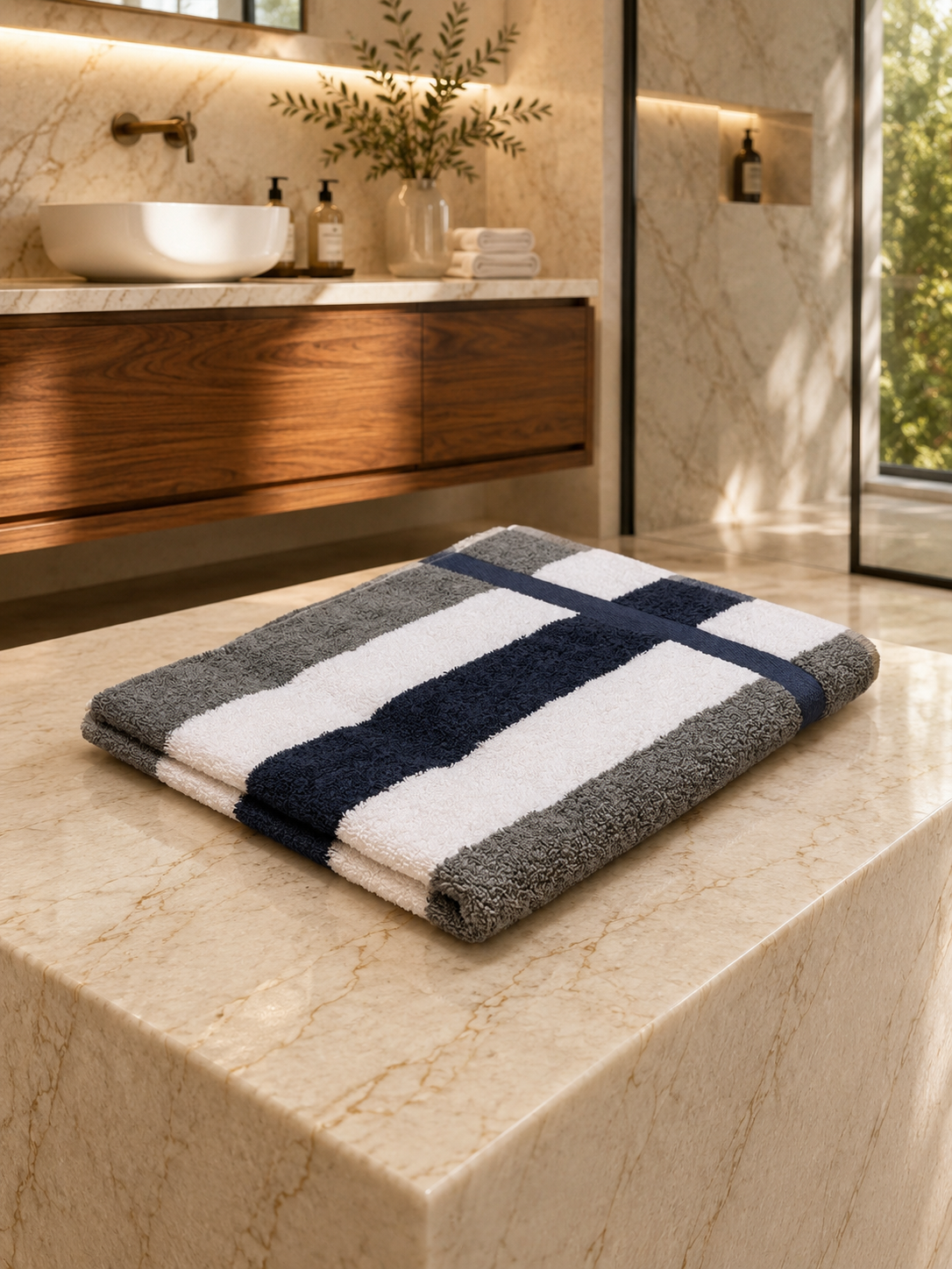 Asciugamano MAXI Cotone Americano Tinto Filo VANCOUVER Bagno Moreali Tessile Casa