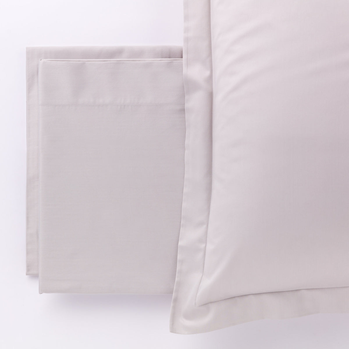 Completo Lenzuola Raso 300TC CHARME Letto Moreali Tessile Casa Matrimoniale Grigio Perla