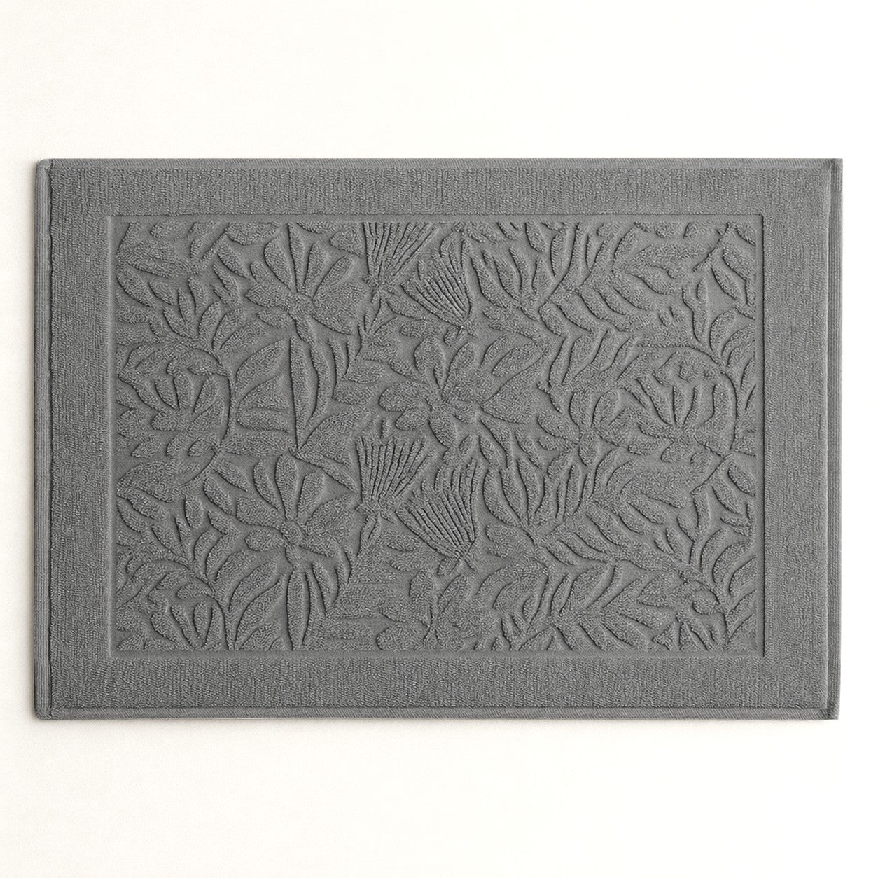 Tappeto Jacquard Tinto Capo FLOWERS Bagno Moreali Tessile Casa 60 x 90 Grigio