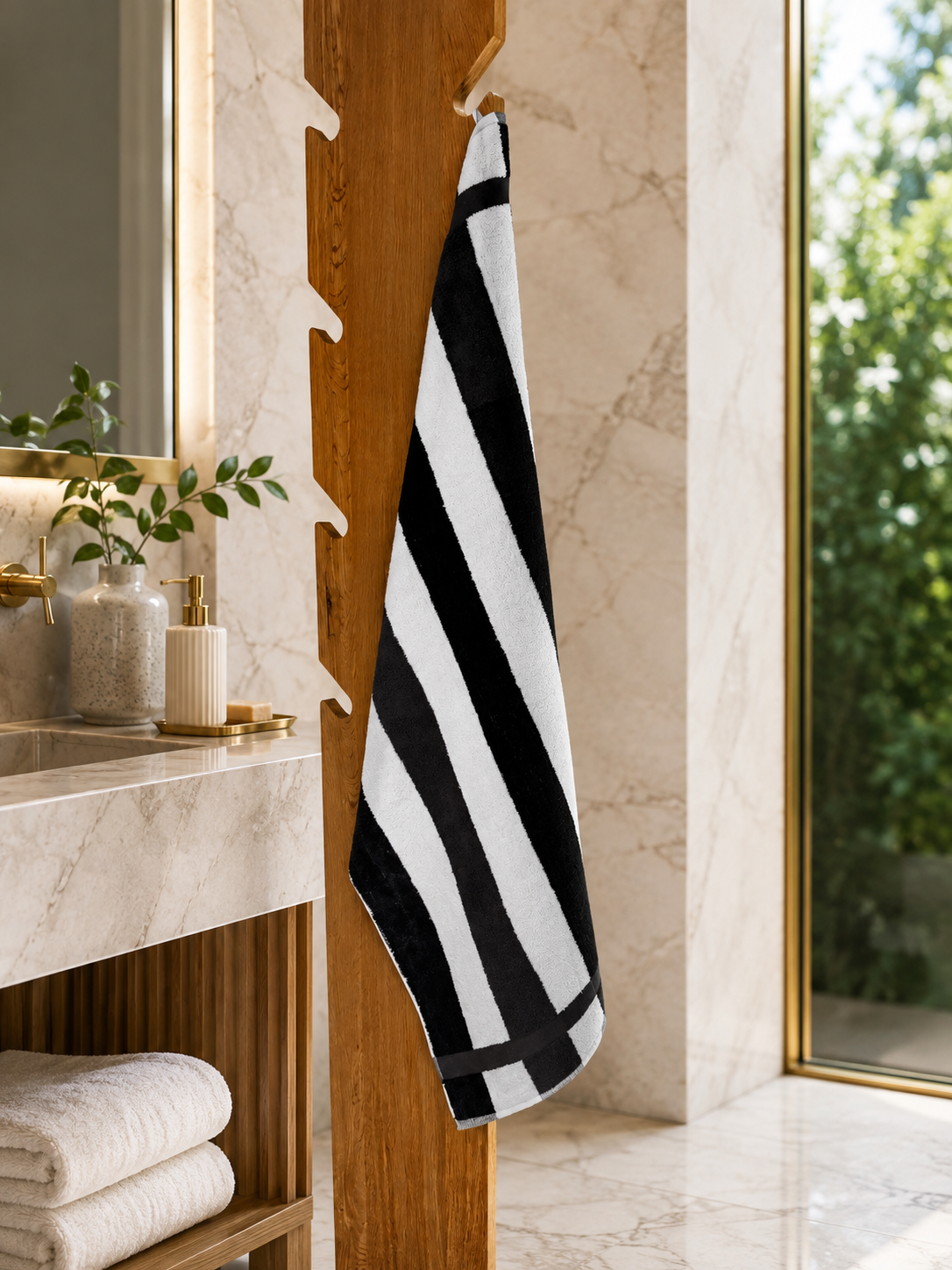 Asciugamano MAXI Cotone Americano Tinto Filo VANCOUVER Bagno Moreali Tessile Casa 68 x 127 Off-Black