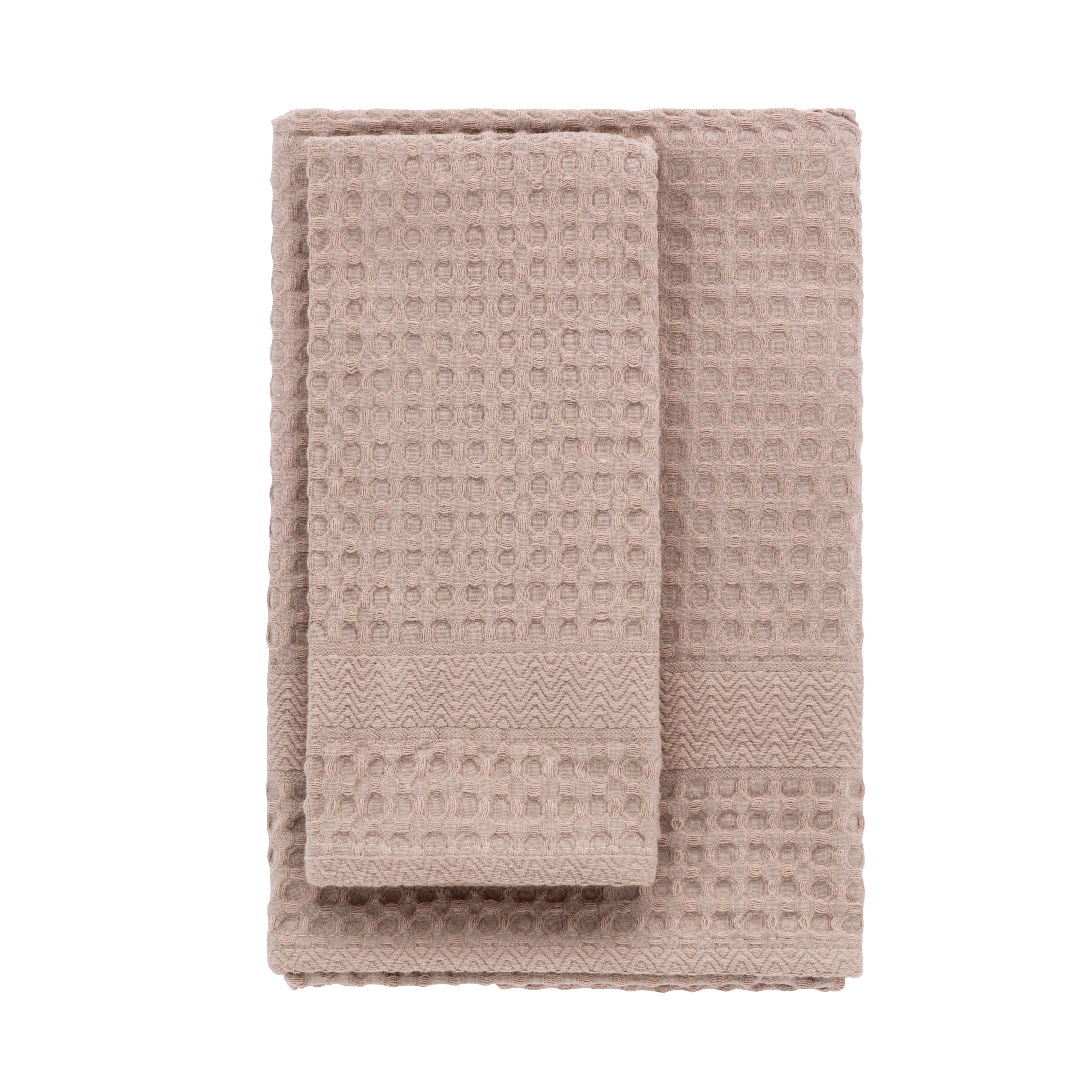 FINE SERIE Set Asciugamani Soft Apone Jacquard Bagno Moreali Tessile Casa 55 x 130 / 38 x 56 Sabbia