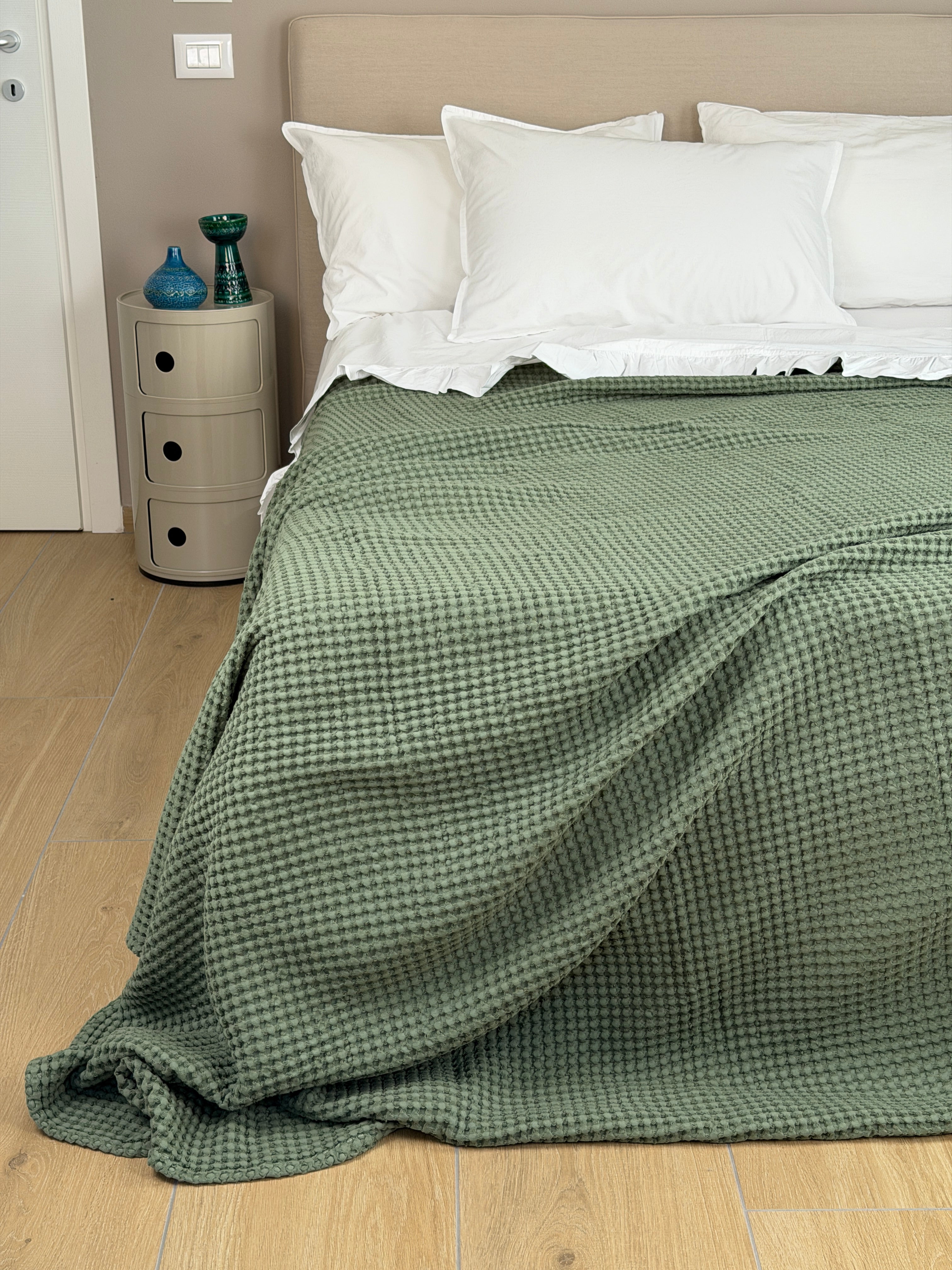Copriletto Ape Regina Made in Italy Letto Moreali Tessile Casa Matrimoniale 270 x 270 Verde