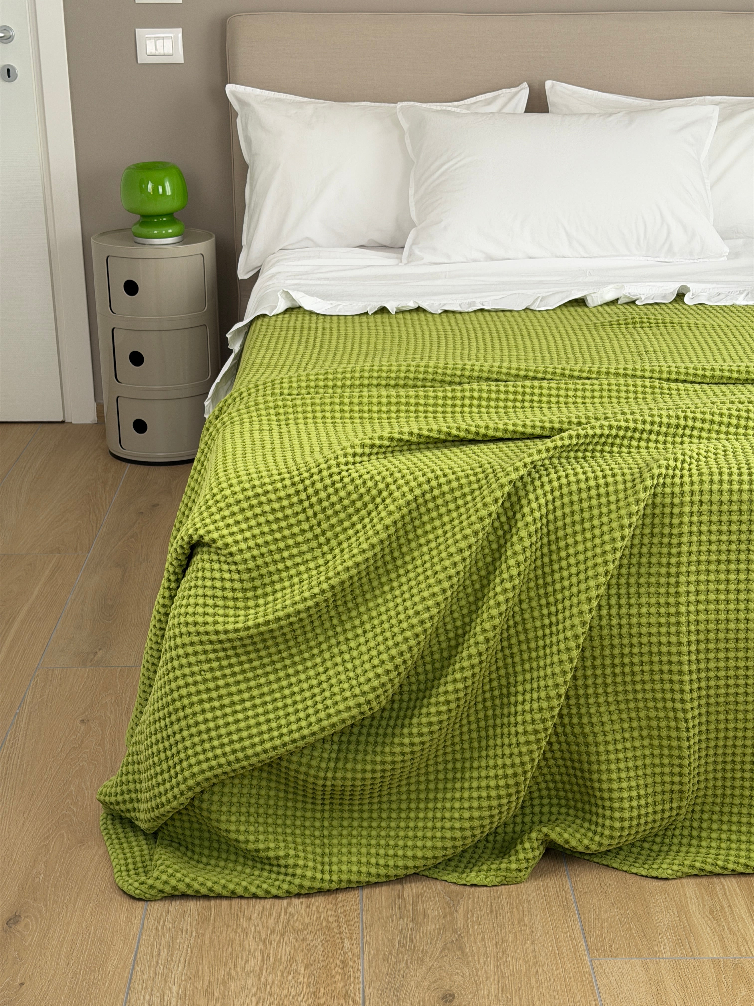 Copriletto Ape Regina Made in Italy Letto Moreali Tessile Casa Matrimoniale 270 x 270 Pistacchio
