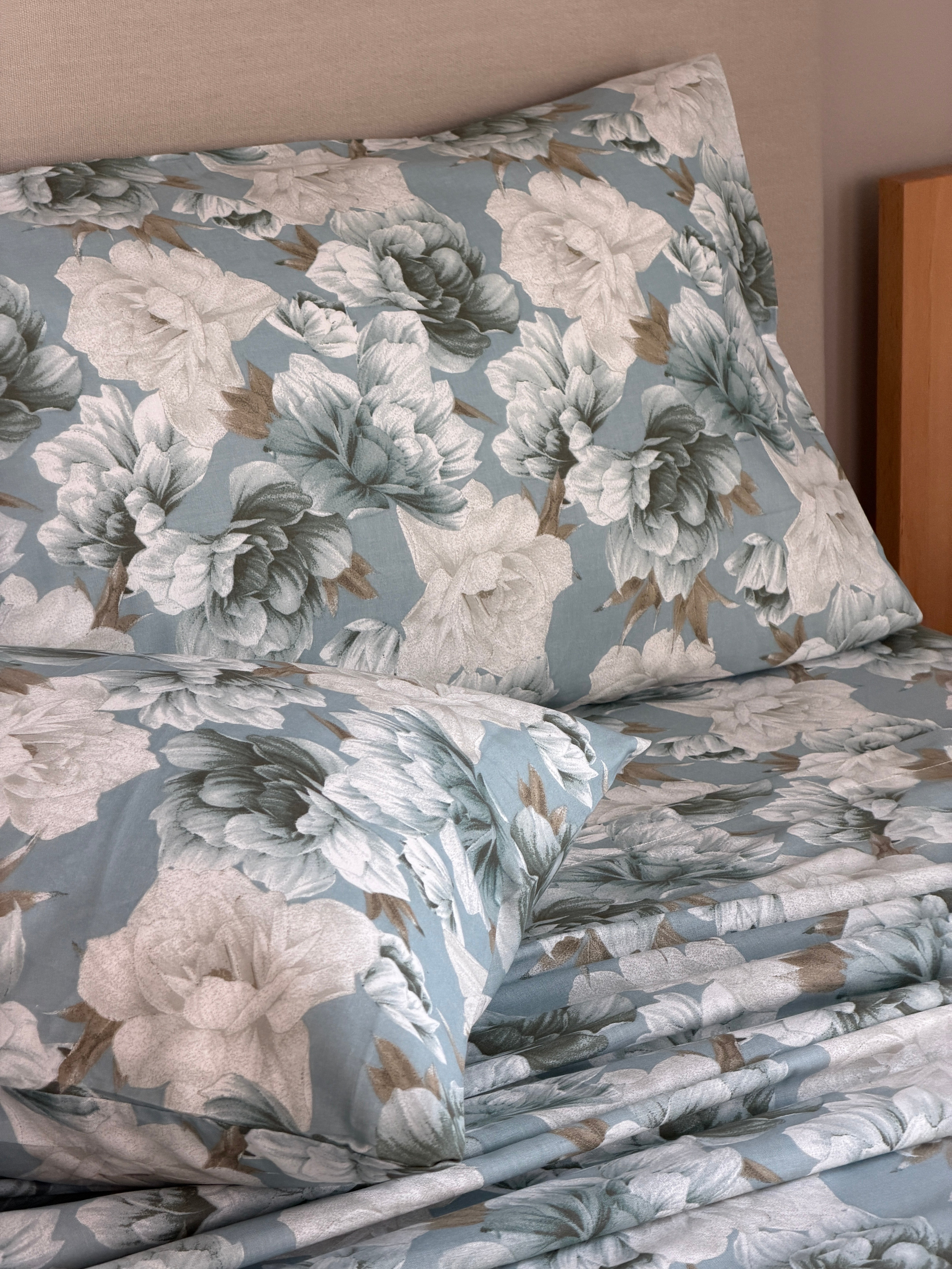 Completo Lenzuola Cotone Stampato PEONYS Letto Cotonissimo