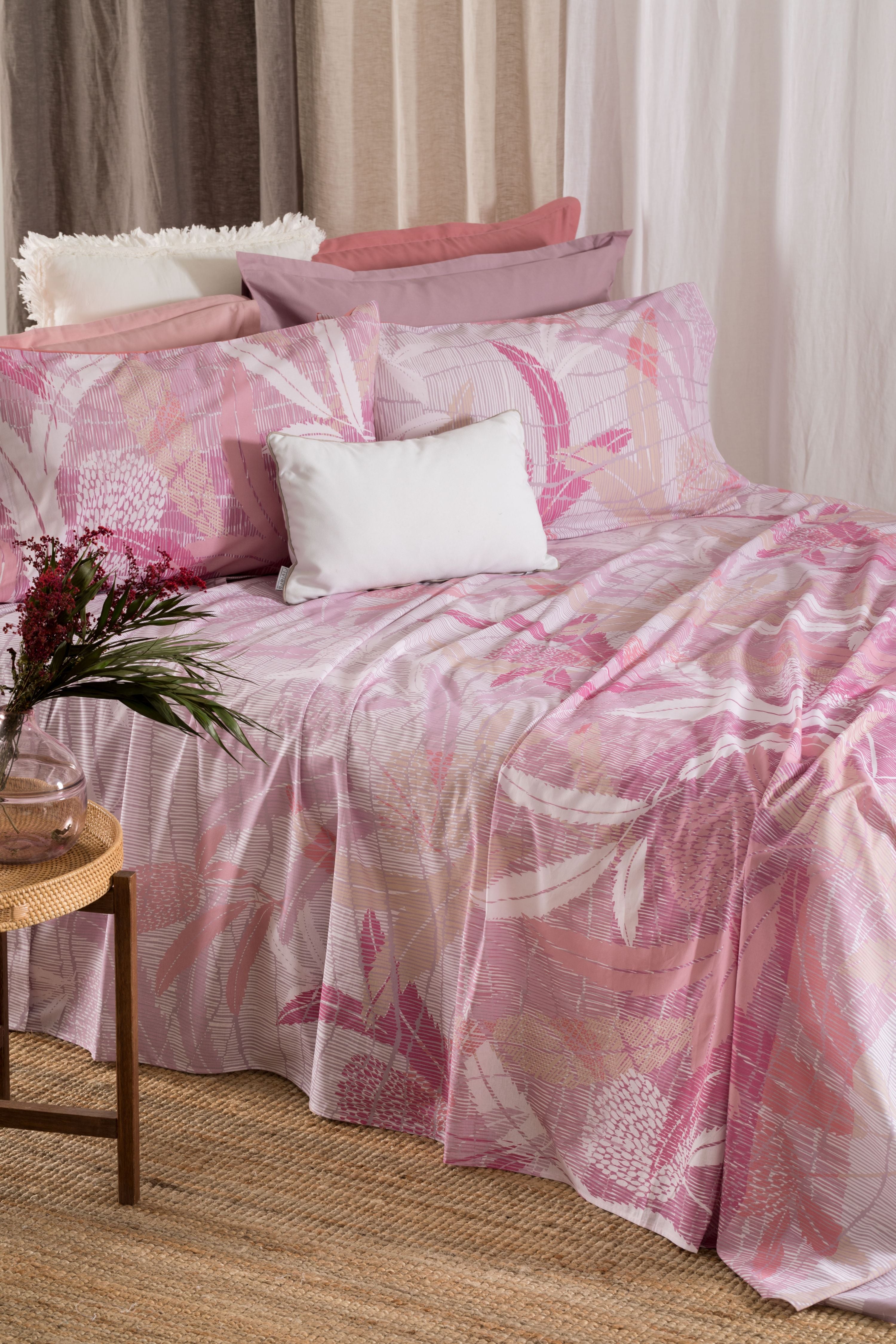 Completo Lenzuola Cotone Stampato LARIZA Letto Riviera