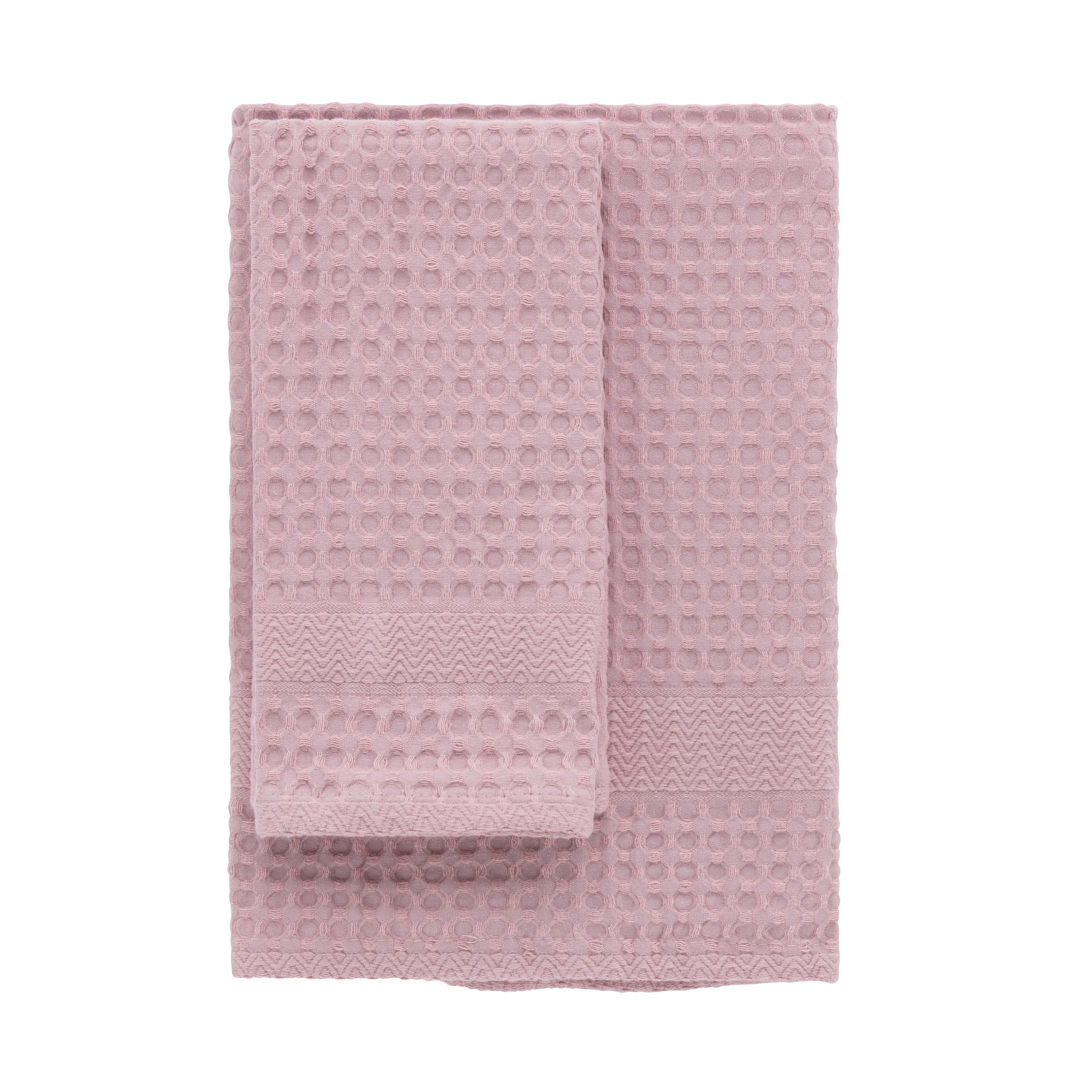 FINE SERIE Set Asciugamani Soft Apone Jacquard Bagno Moreali Tessile Casa 55 x 130 / 38 x 56 Malva