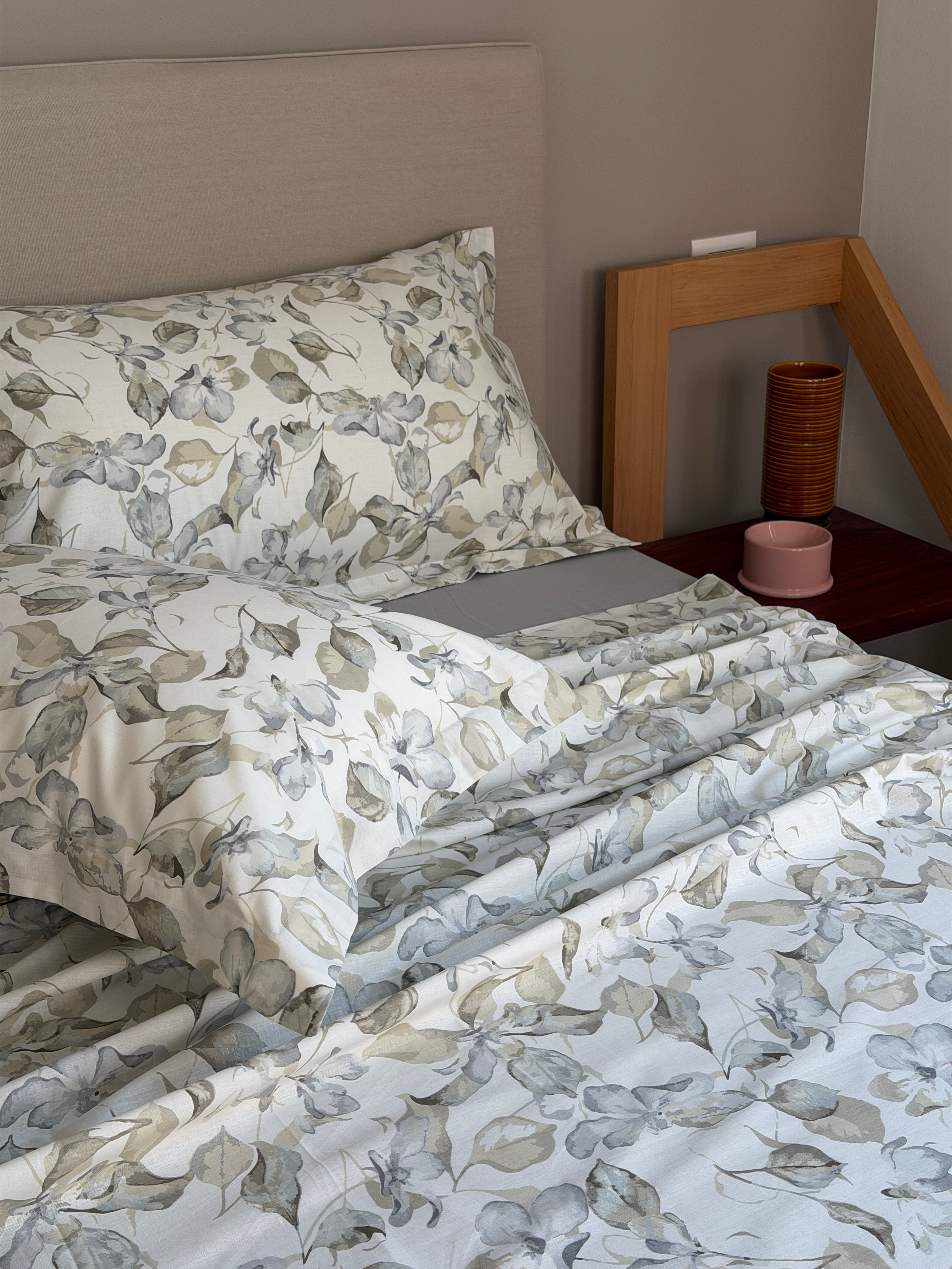 Completo Lenzuola Percalle Stampato VALZER Letto Cotonissimo