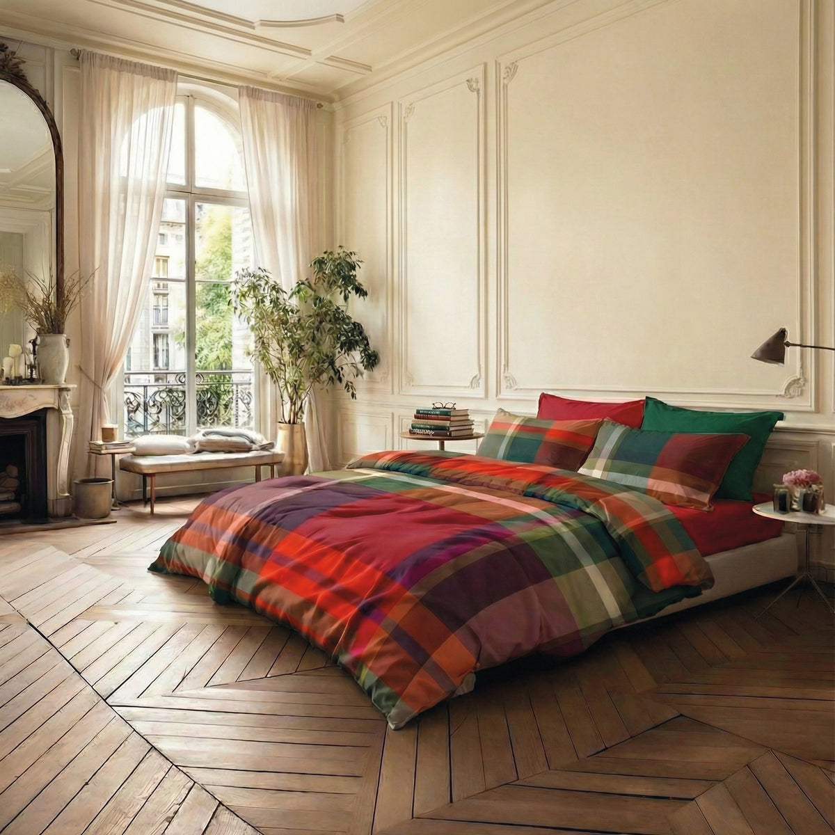 Parure Lenzuola Tinto Filo BOSSI Ross Letto Bossi Matrimoniale Tinto Filo
