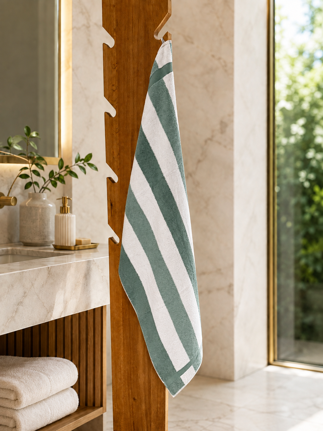 Asciugamano MAXI Cotone Americano Tinto Filo VANCOUVER Bagno Moreali Tessile Casa 68 x 127 Mineral Blue