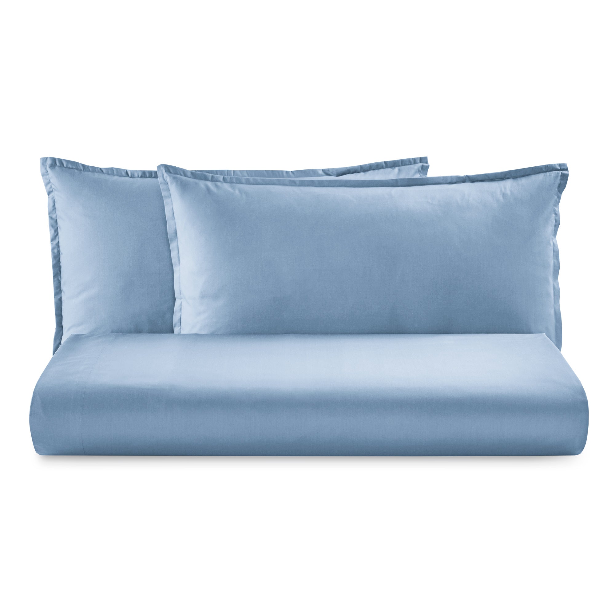 Parure Lenzuola Percalle 200TC Eterno Letto Moreali Tessile Casa Matrimoniale Azzurro Polvere