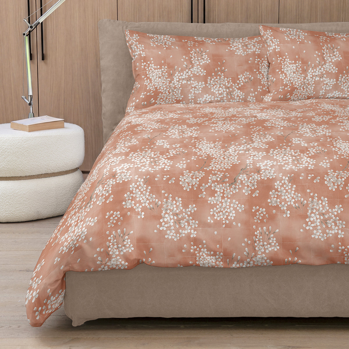 Parure Copripiumino Percalle KIMONO Letto Fazzini Matrimoniale Sandalo