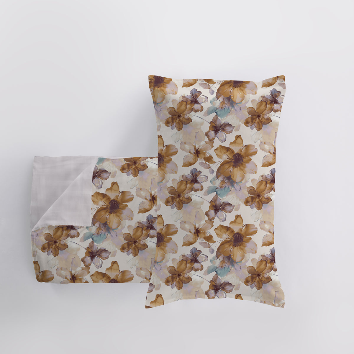 Parure Copripiumino Double Madapolam LES UNIQUES 2621 Letto Cogal Matrimoniale Cognac