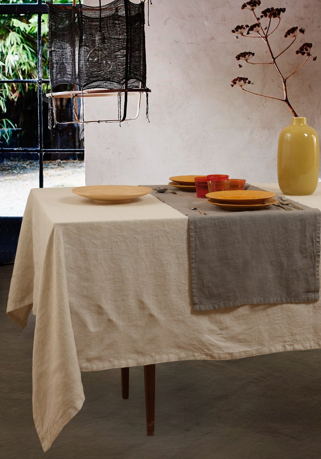 Set Canovacci No-Stiro Cotone STONE Cucina Moreali Tessile Casa 50 x 70 cm Antracite
