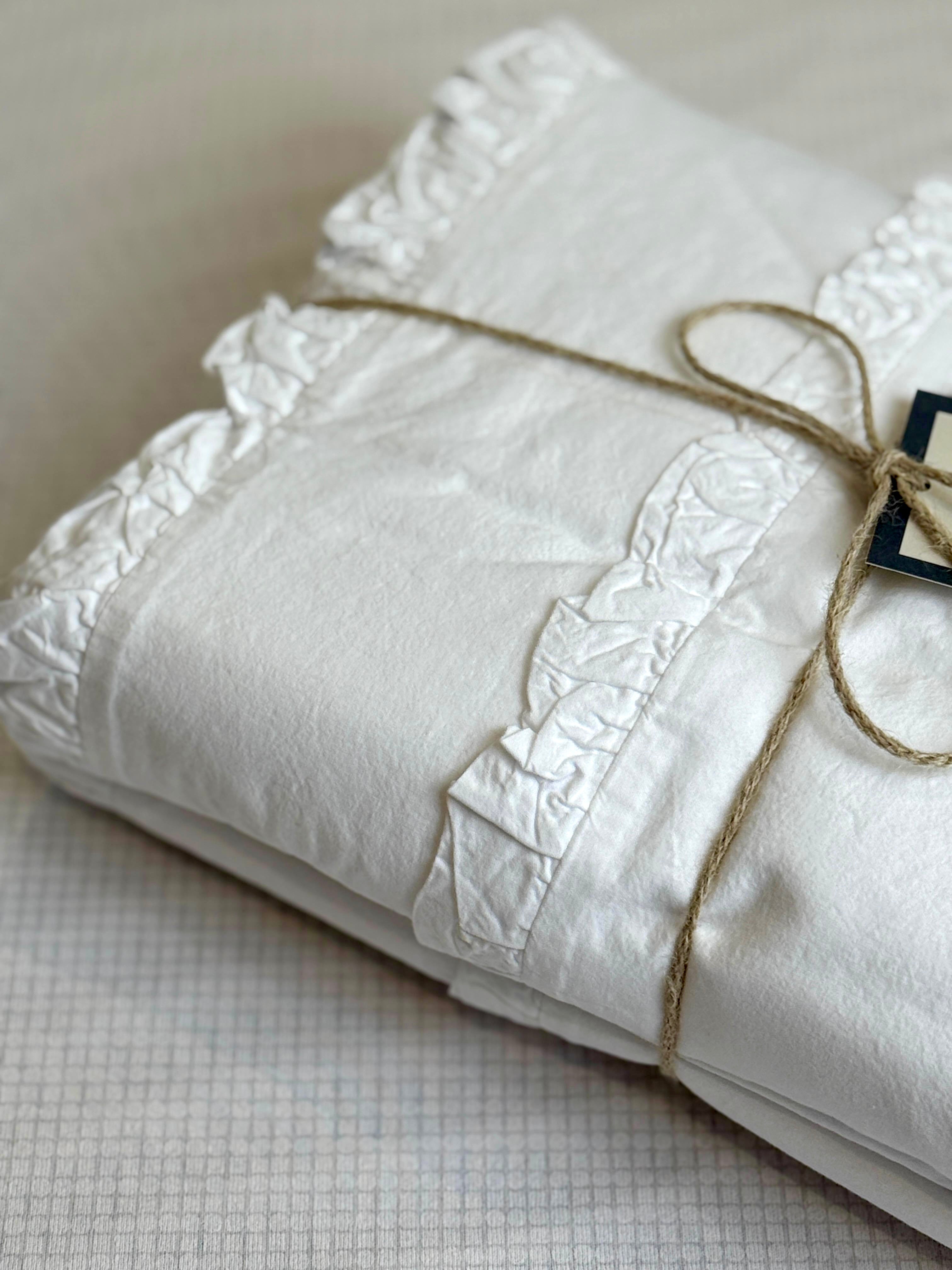 Parure Copripiumino No-Stiro DOPPIA FRAPPINA Letto Moreali Tessile Casa