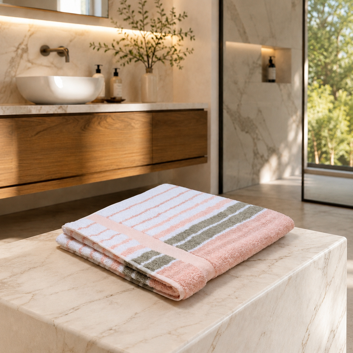 Asciugamano MAXI Cotone Americano Tinto Filo ONTARIO Bagno Moreali Tessile Casa