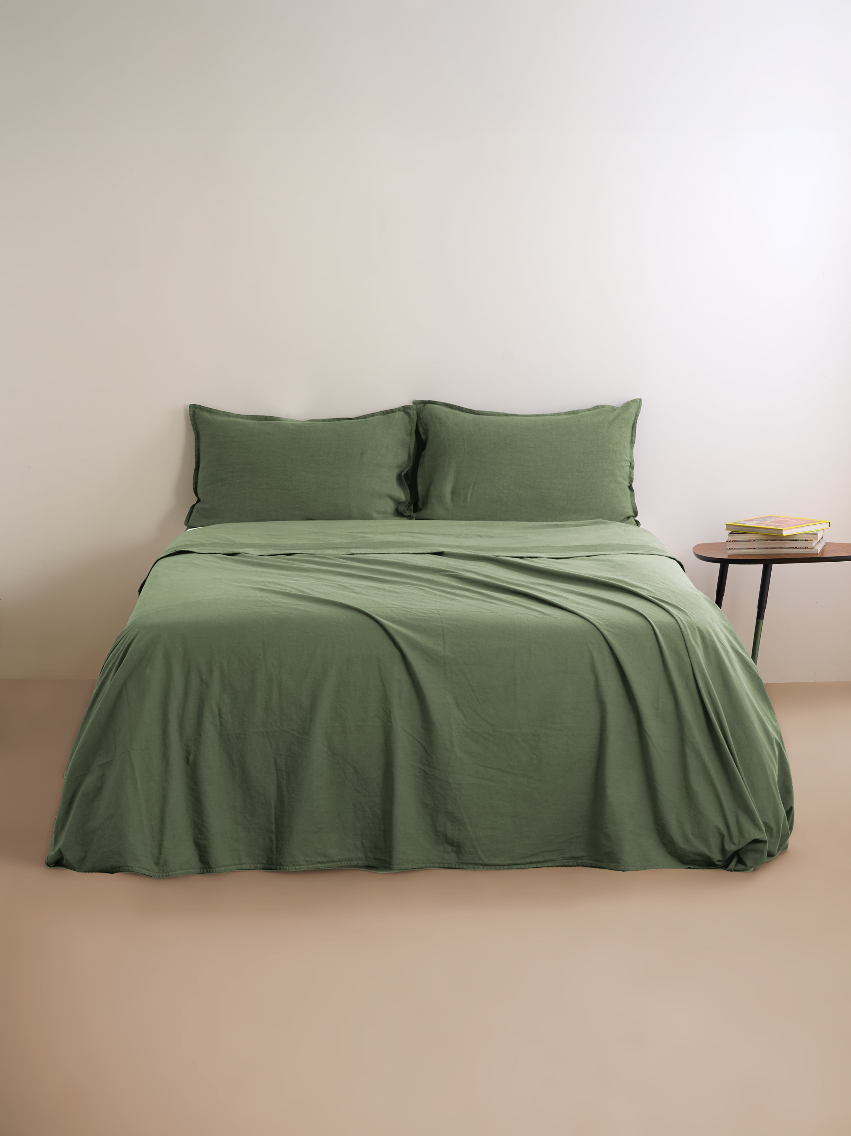 Parure Lenzuola No-Stiro NIRANO Letto Moreali Tessile Casa Matrimoniale Verde
