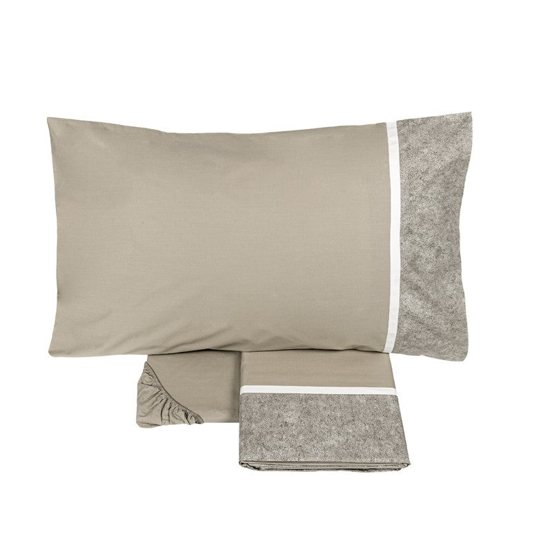 Completo Lenzuola Percalle GALUCHAT Letto Fazzini Matrimoniale Sasso