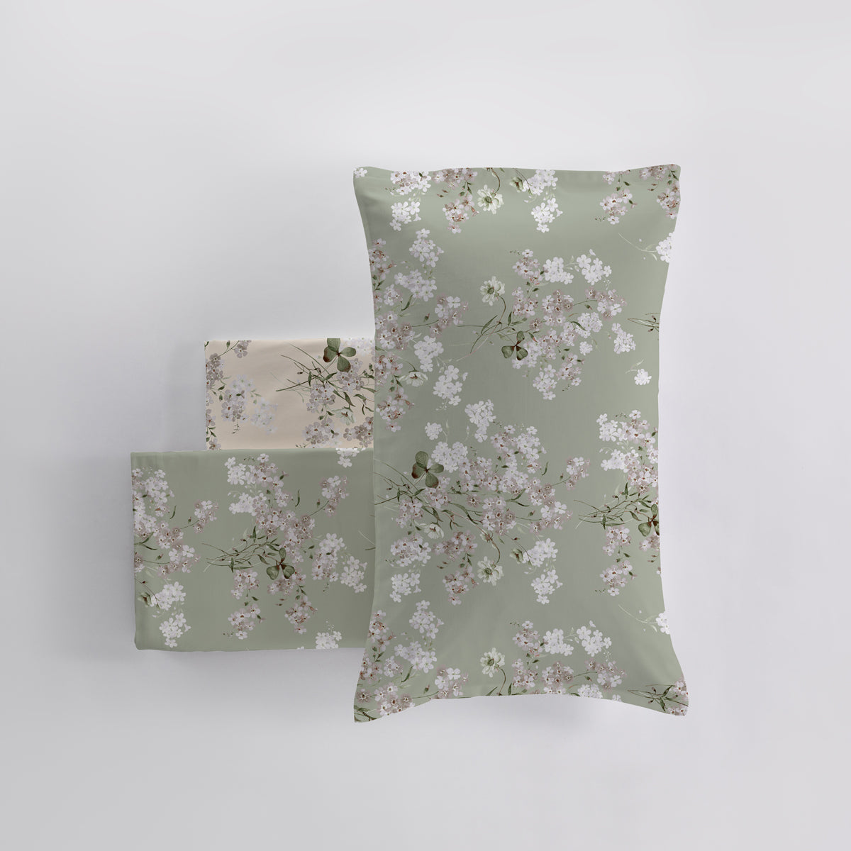Completo Lenzuola Copriletto Madapolam LES UNIQUES 2620 Letto Cogal Matrimoniale Verde