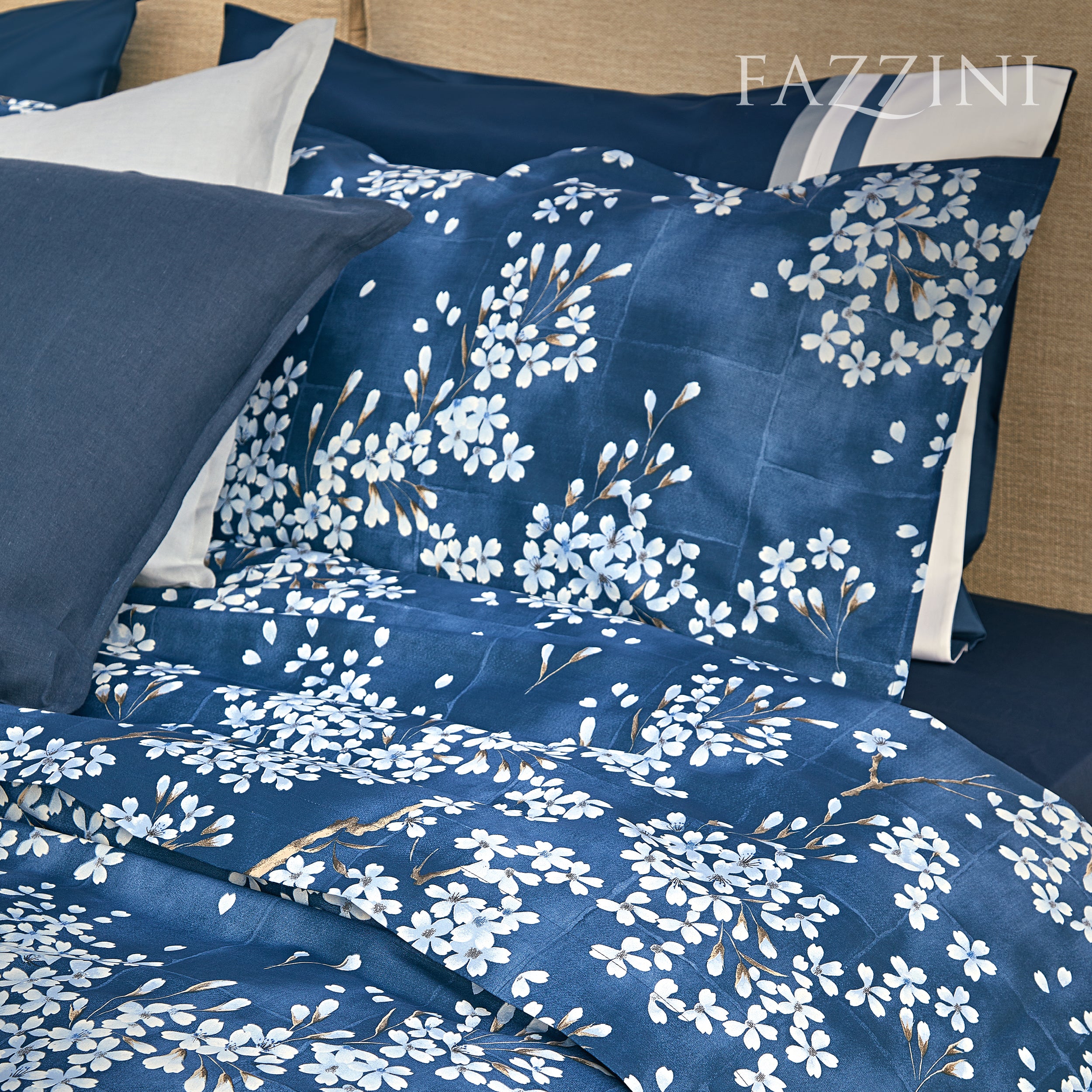 Completo Lenzuola Copriletto Percalle KIMONO Letto Fazzini