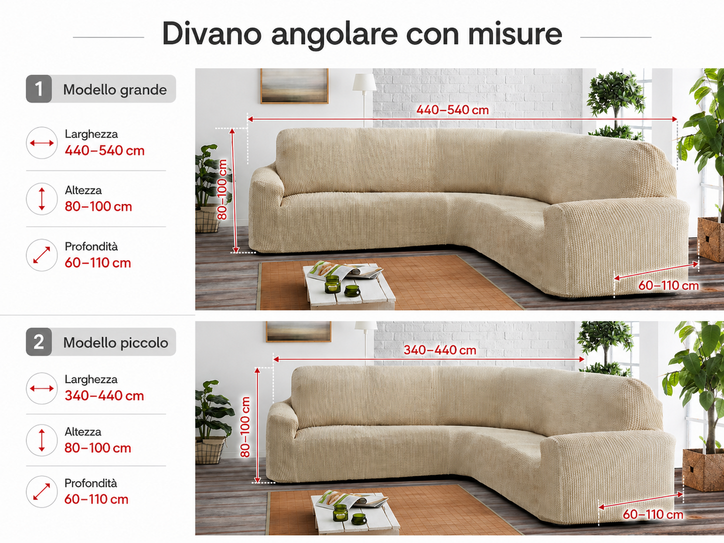 Copridivano Angolare Super-Elastico Soggiorno Belmarti