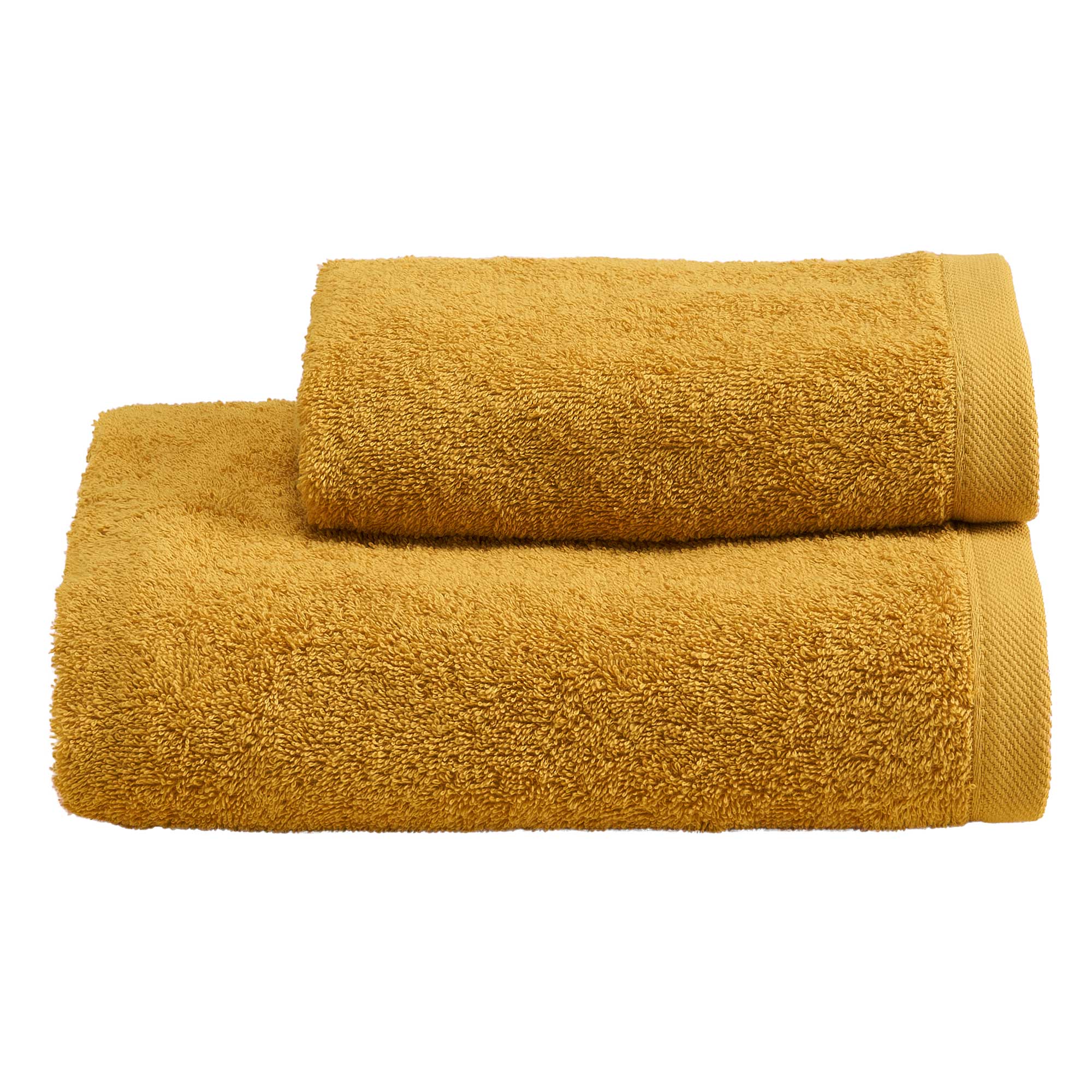 Set Asciugamani Soft CAREZZA Bagno Moreali Tessile Casa 60 x 110 / 40 x 60 Ocra