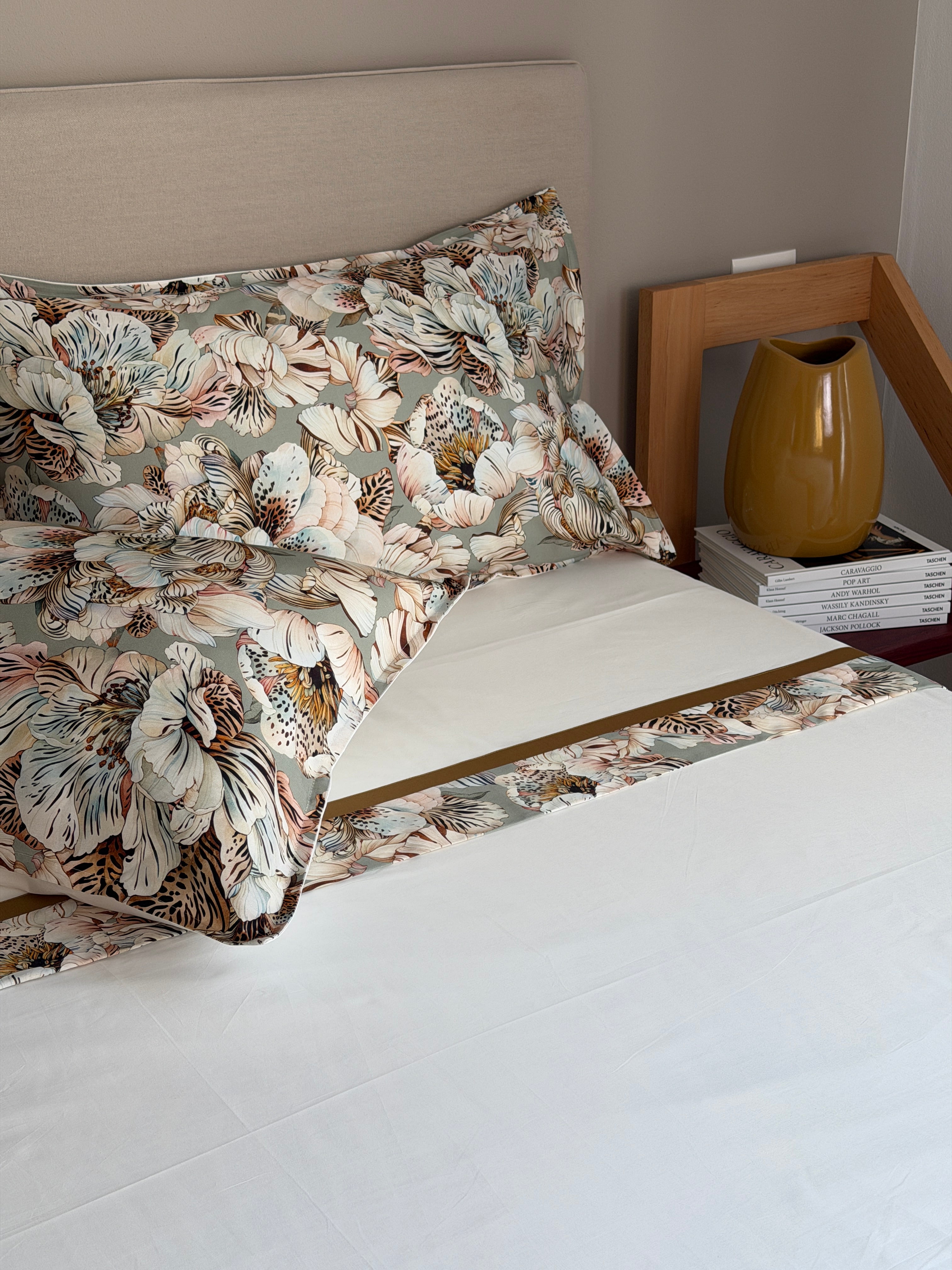 Completo Lenzuola Bordo Raso TIGER Letto Moreali Tessile Casa