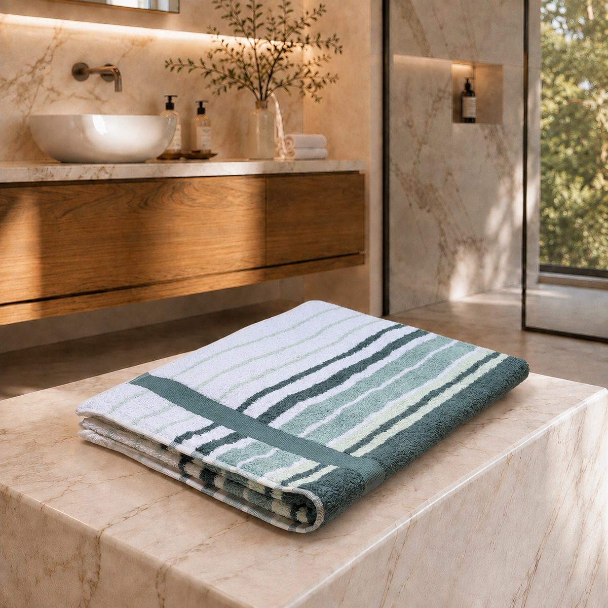 Asciugamano MAXI Cotone Americano Tinto Filo ONTARIO Bagno Moreali Tessile Casa