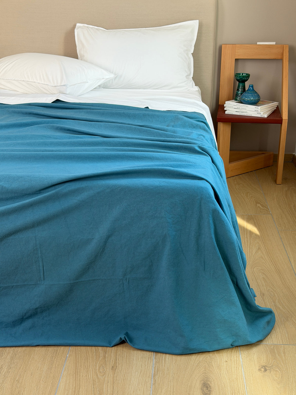 Copriletto No-Stiro ESSENZIALE Letto Moreali Tessile Casa Matrimoniale 270 x 270 Ottanio