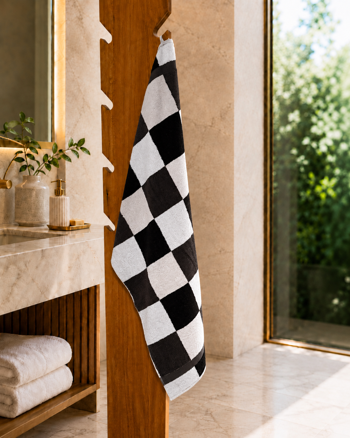 Asciugamano MAXI Cotone Americano Tinto Filo BOSTON Bagno Moreali Tessile Casa 68 x 127 Off-Black