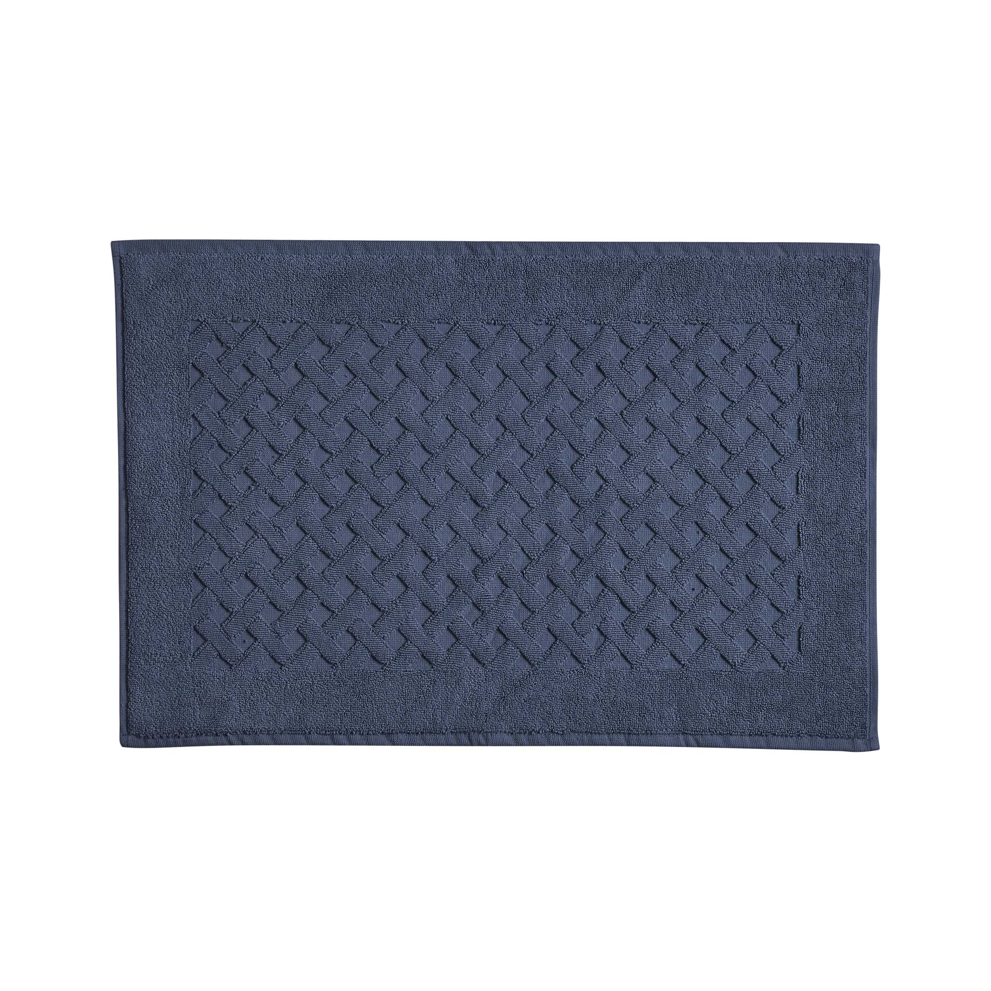 Tappeto Gommato in Spugna Intrecciata CAREZZA Bagno Moreali Tessile Casa 60 x 90 Denim