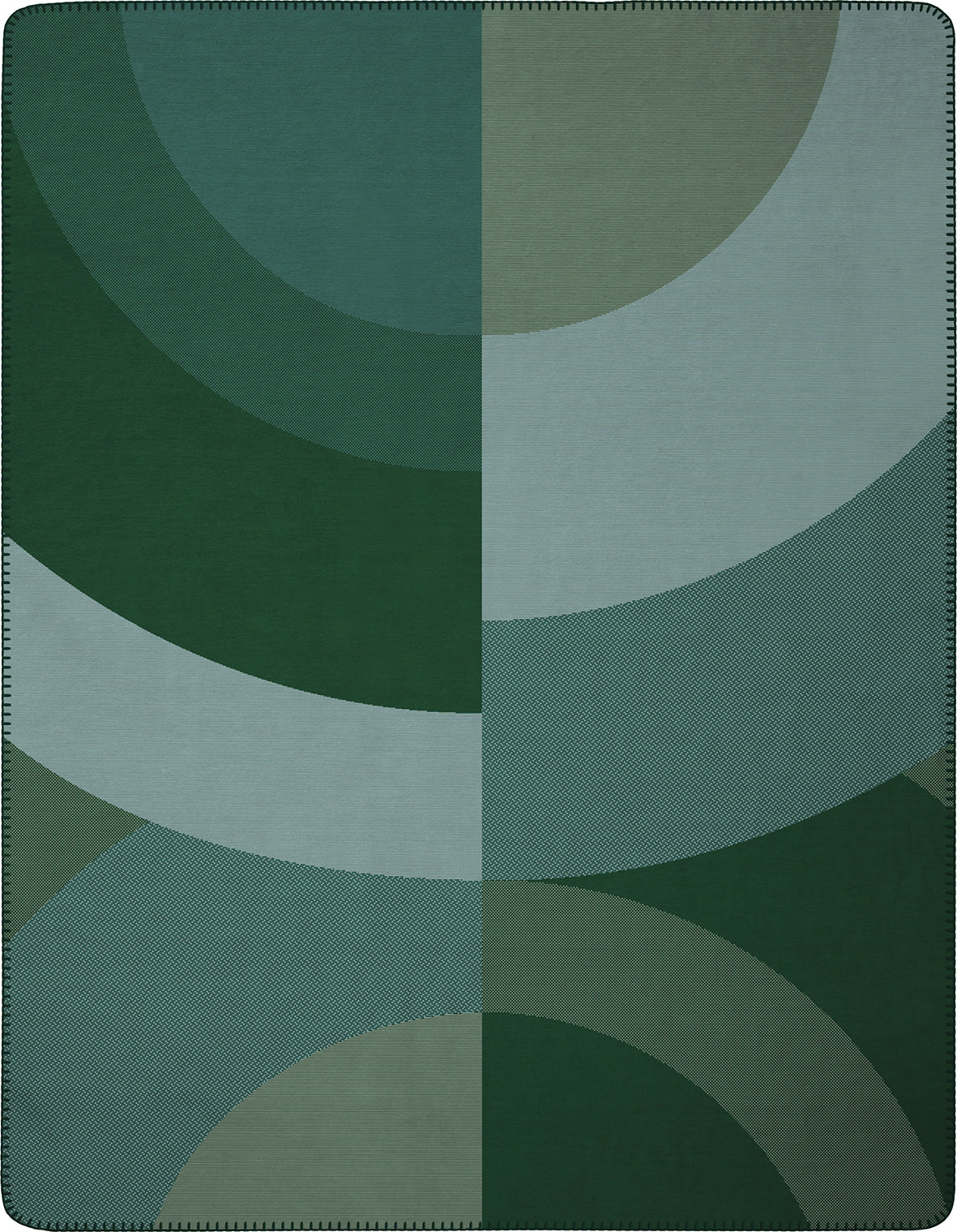 Plaid Caldo Cotone Green Curves Soggiorno Borbo