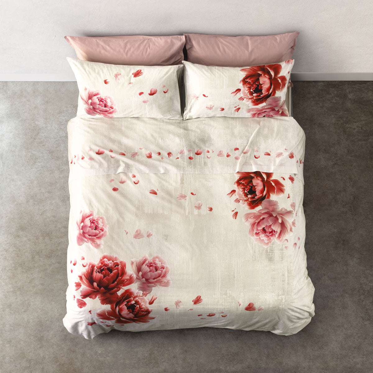 Completo Lenzuola Copriletto Madapolam FLOWER POWER 2671 Letto Cogal Matrimoniale Verde