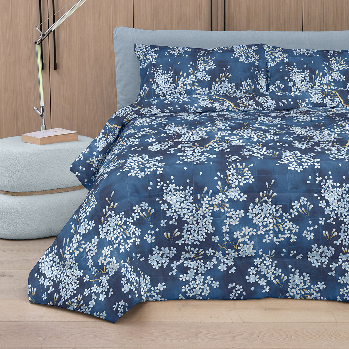 Trapunta Percalle KIMONO Letto Fazzini 270 x 270 Blu
