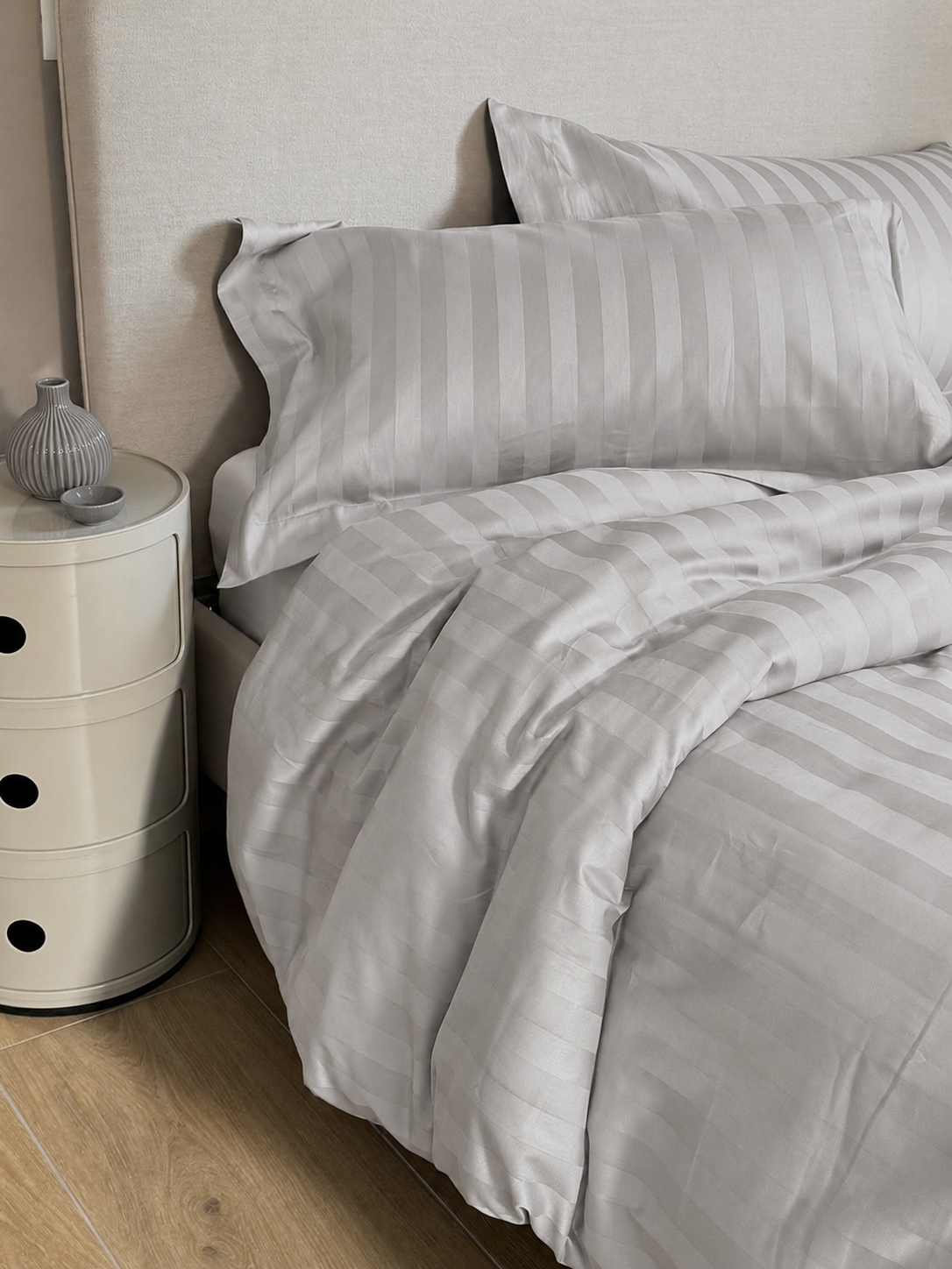 Parure Copripiumino Raso Cotone Riga HOTELLERIE Letto Moreali Tessile Casa