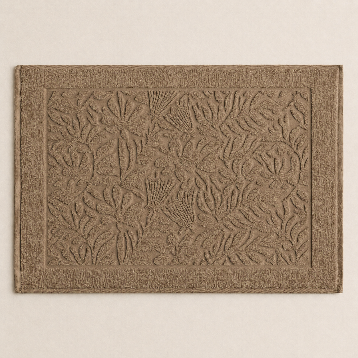 Tappeto Jacquard Tinto Capo FLOWERS Bagno Moreali Tessile Casa 60 x 90 Deserto