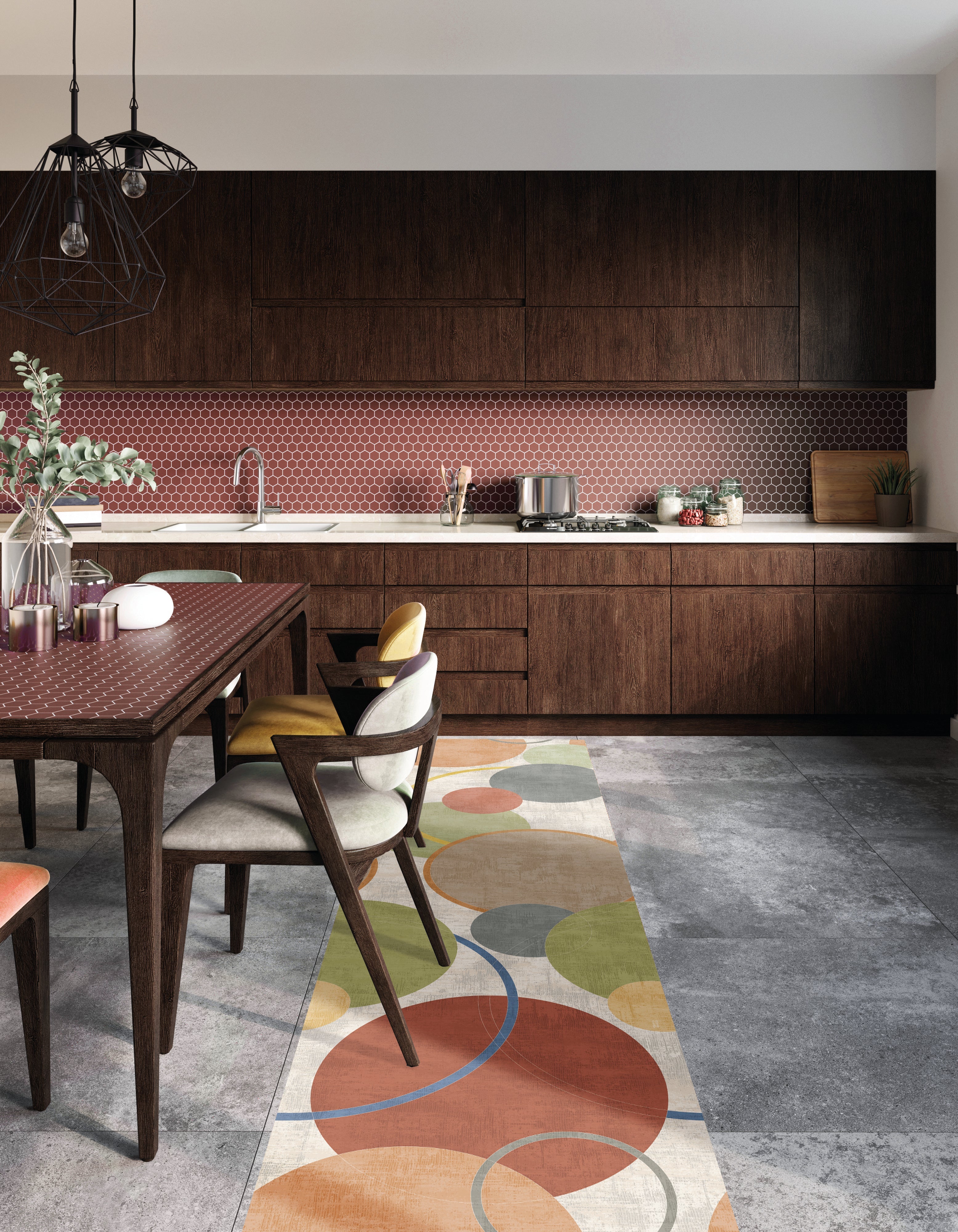 Tappeto Da Cucina al Metro Sfere Soggiorno Moreali Tessile Casa 52 cm Multicolor