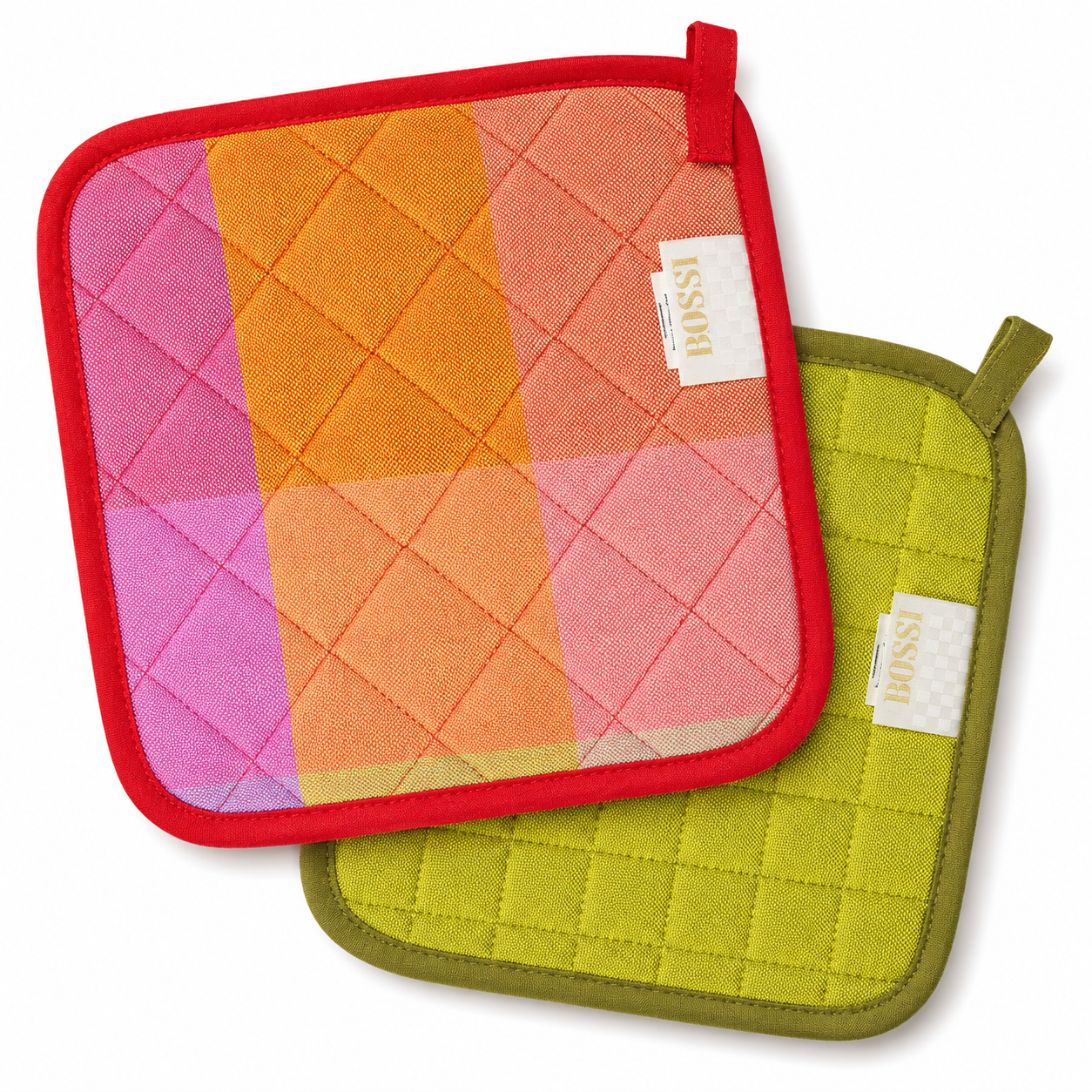 Set 2 Presine Tinto Filo POPPY + Oliva Cucina Bossi x Moreali 20 x 20 Tinto Filo