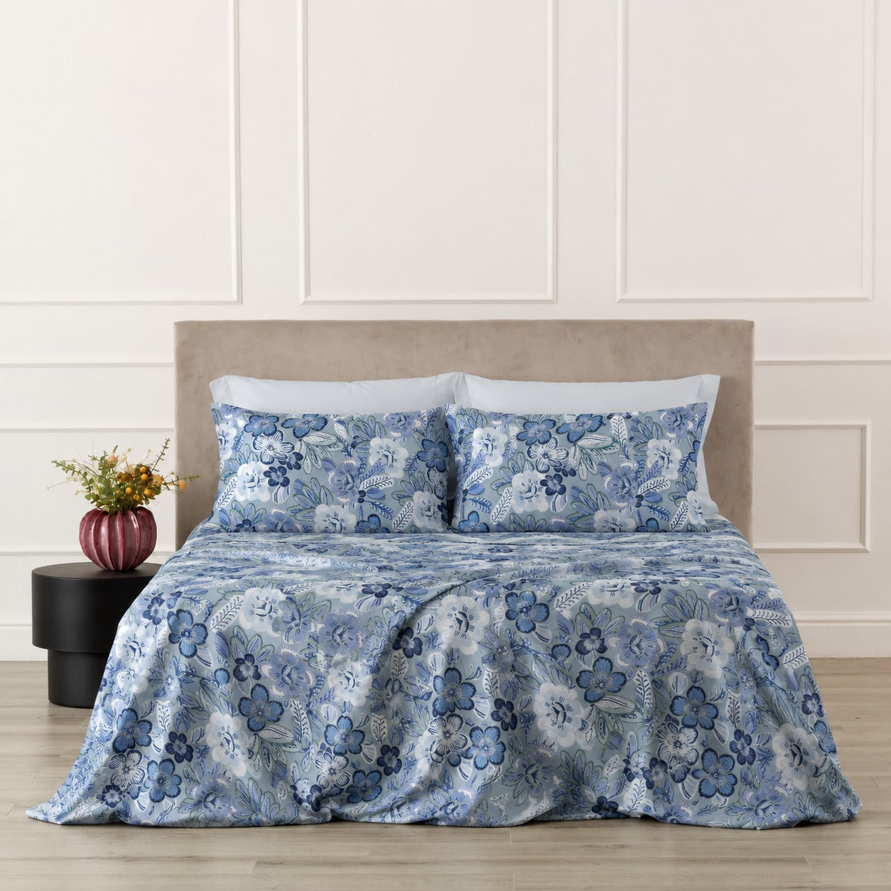Completo Lenzuola Cotone Stampato GLEDIA Letto Riviera Matrimoniale Oceano