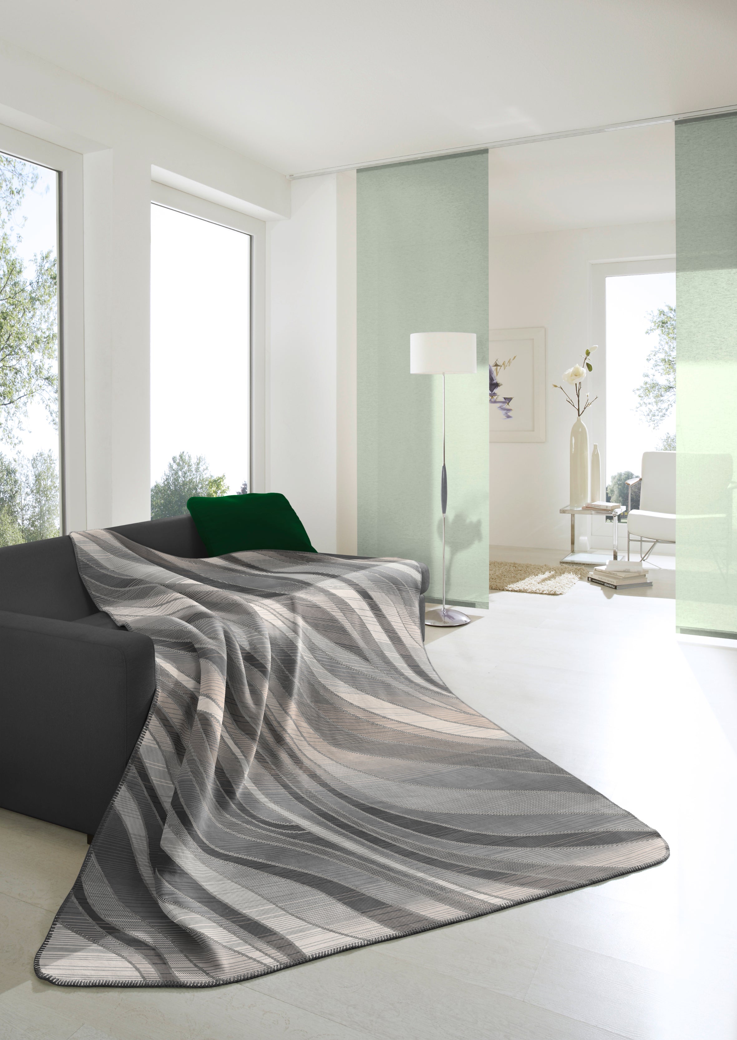 Plaid Caldo Cotone Flower Love Silver Soggiorno Borbo 150 x 200 Grigio