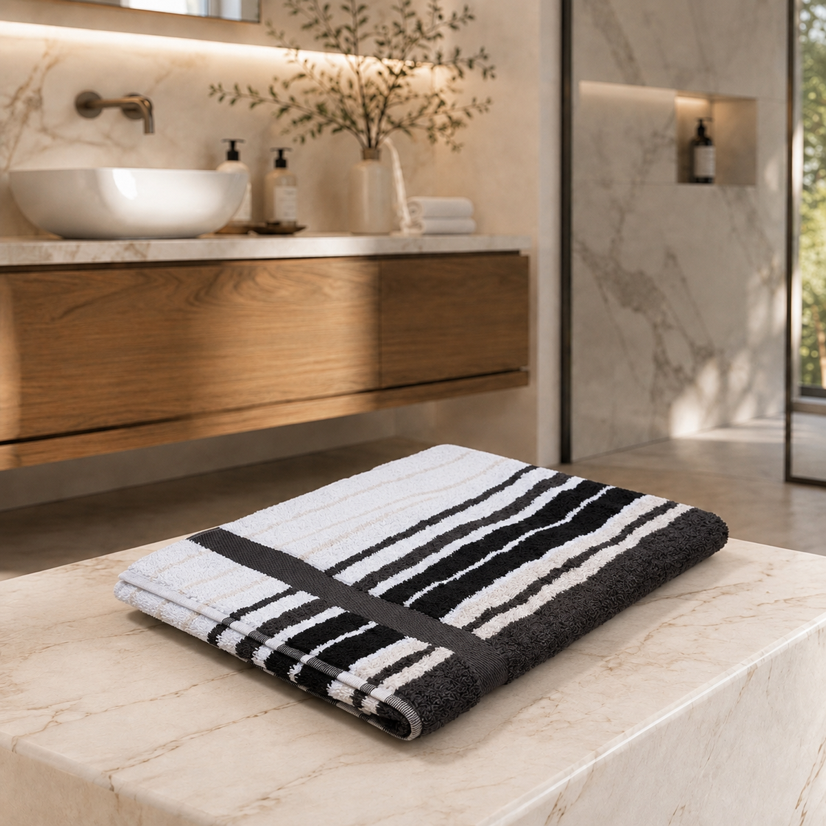 Asciugamano MAXI Cotone Americano Tinto Filo ONTARIO Bagno Moreali Tessile Casa