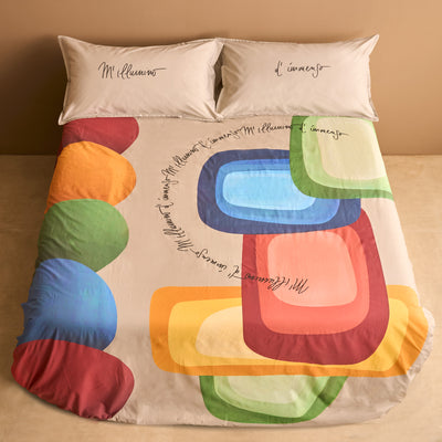 Parure Copripiumino Percalle INTRUSI D'AUTORE Vol. II Letto Moreali Tessile Casa Matrimoniale Corda