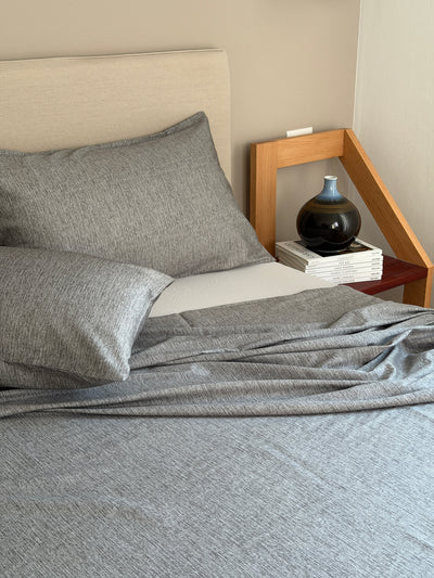 Completo Lenzuola Raso 300 Fili EVA Letto Ferrari Matrimoniale Grigio
