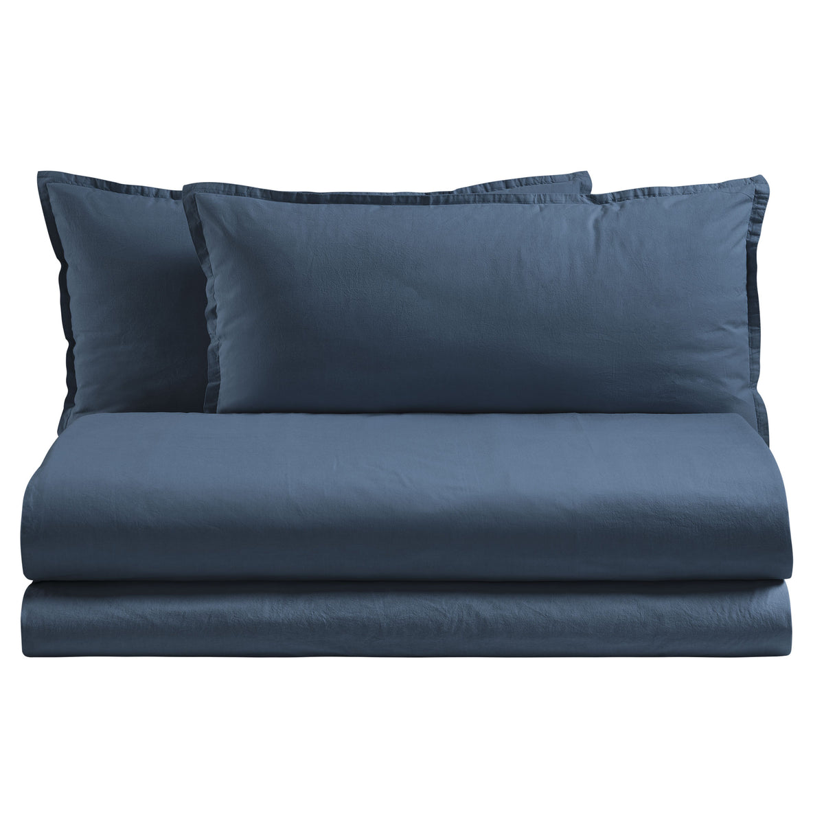 POPUP - Parure Copripiumino Cotone No-Stiro ESSENZIALE Letto Moreali Tessile Casa Matrimoniale Denim
