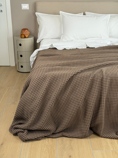 Copriletto Ape Regina Made in Italy Letto Moreali Tessile Casa Matrimoniale 270 x 270 Cioccolato