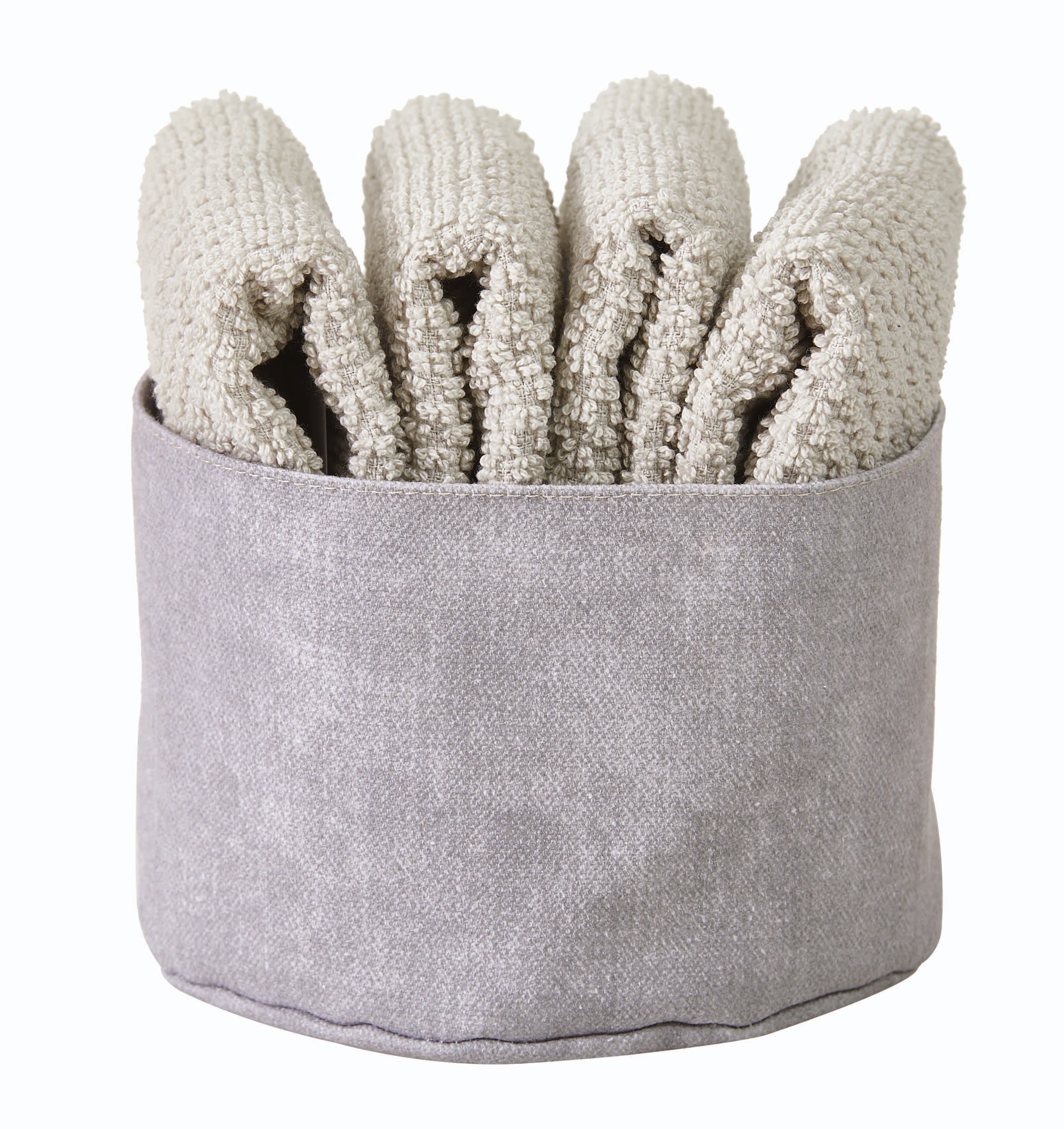 Set 4 Lavette + Cestino PEPE Bagno Maison Sucrée 30 x 30 Perla var.06