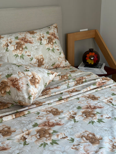 Completo Lenzuola Cotone Stampato PEONYS Letto Cotonissimo