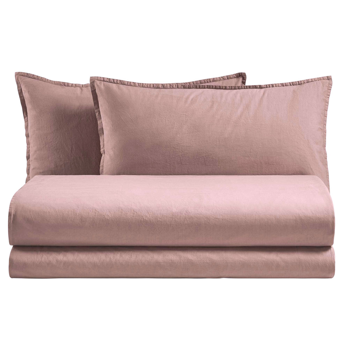 POPUP - Parure Copripiumino Cotone No-Stiro ESSENZIALE Letto Moreali Tessile Casa Matrimoniale Rosa Tenue